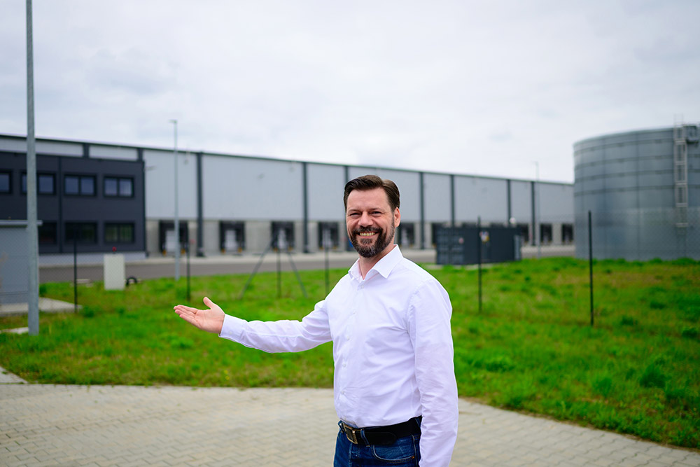 Matthias Rudolph im Gewerbegebiet in Fürstenwalde.